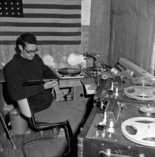 KRAB Lorenzo Milam in the control room circa 1963